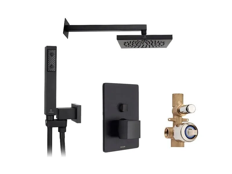 Комплект смесители за вграждане Cube Mat Black - Bossini SS
