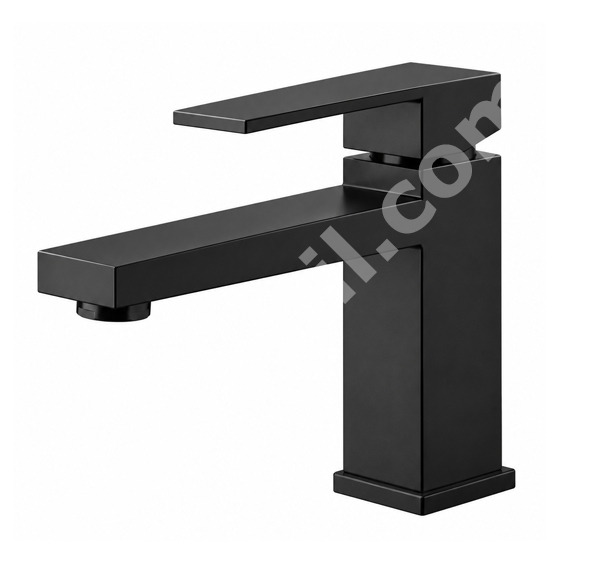 Смесител за мивка с изпразнител Square Mat Black - Bossini SS