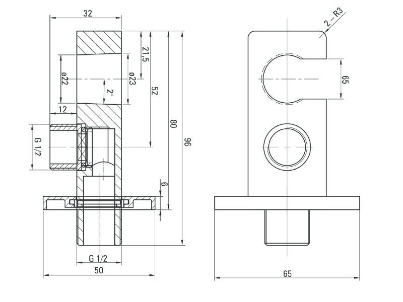 Комплект за вграждане Box Square черен мат - Deante 12