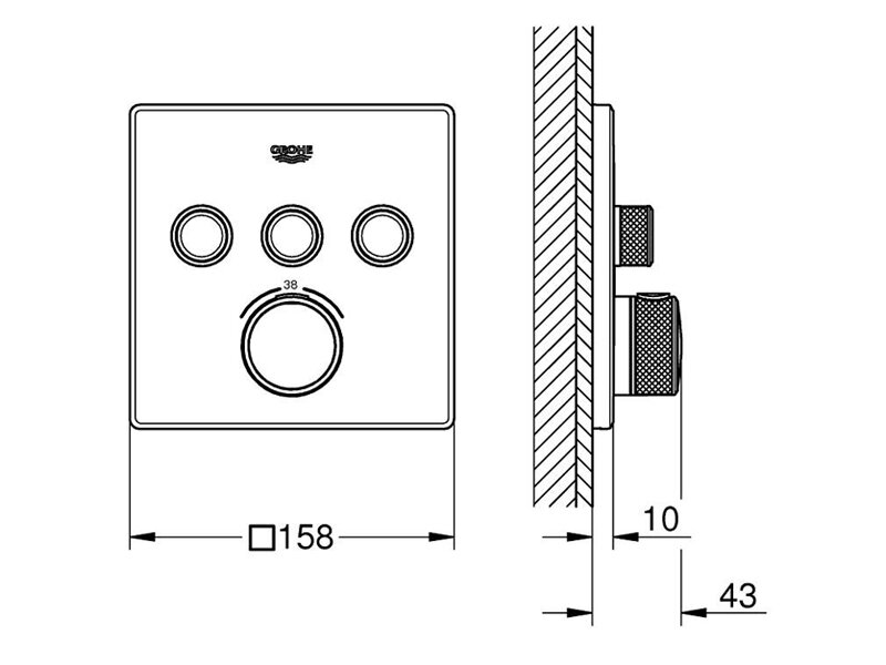 Пакет смесители за вграждане Grohtherm SmartControl Cube - Grohe