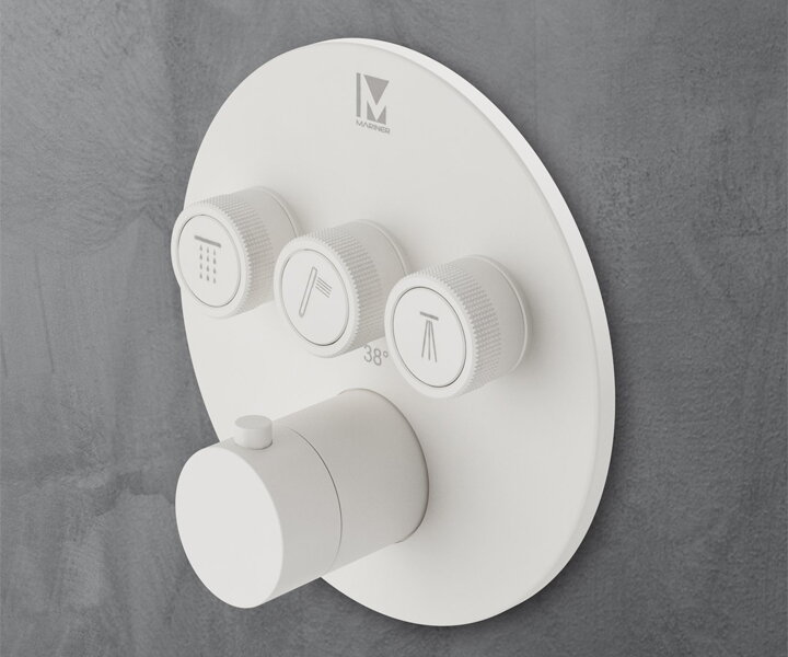 Смесител за вграждане за душ Logica Shine White Matt - Mariner Rubinetterie 5