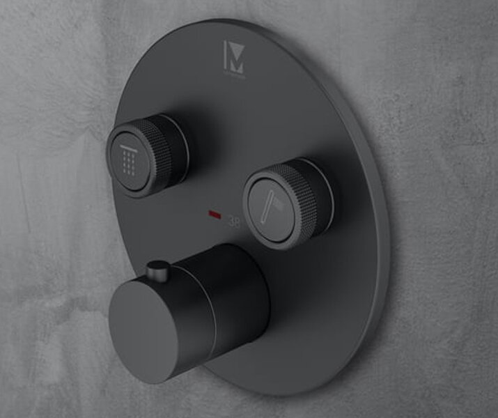 Двупътен термостатичен смесител Eden Black Matt - Mariner Rubinetterie Двупътен термостатичен смесител Eden Black Matt - Mariner Rubinetterie