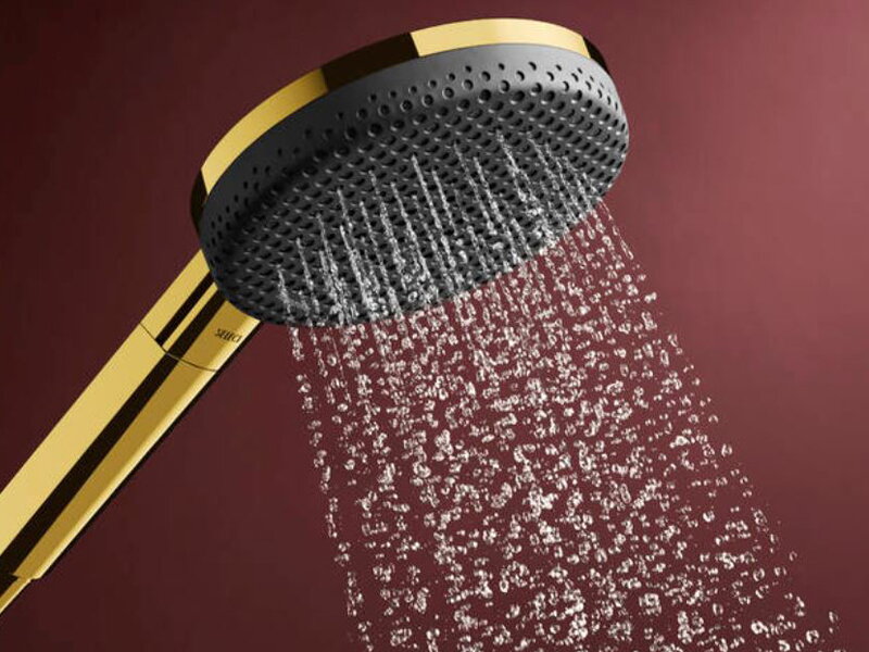 Душ окачване Raindance Alive Select S Unica E Puro 90 Polished Gold Optic - Hansgrohe 