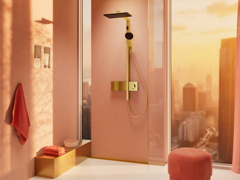 Термостатна душ колона Raindance Alive Q 2jet Polished Gold Optic - Hansgrohe  5