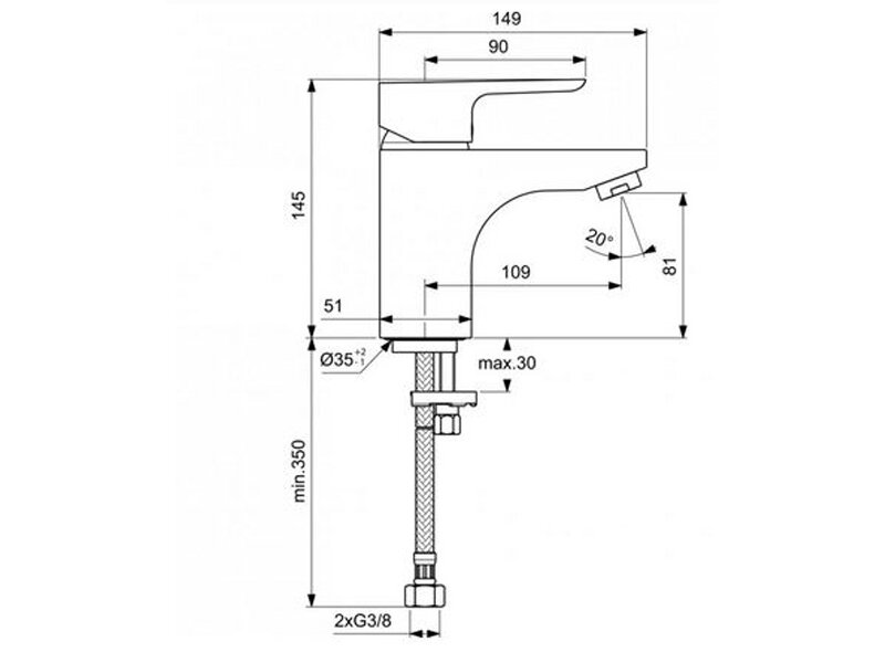 Смесител за мивка Ceraplan Grande III - IDEAL STANDARD OUTLET 1