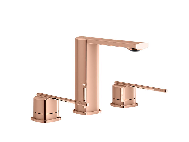 Тридупков смесител за мивка Dual Rose Gold - Mariner Rubinetterie