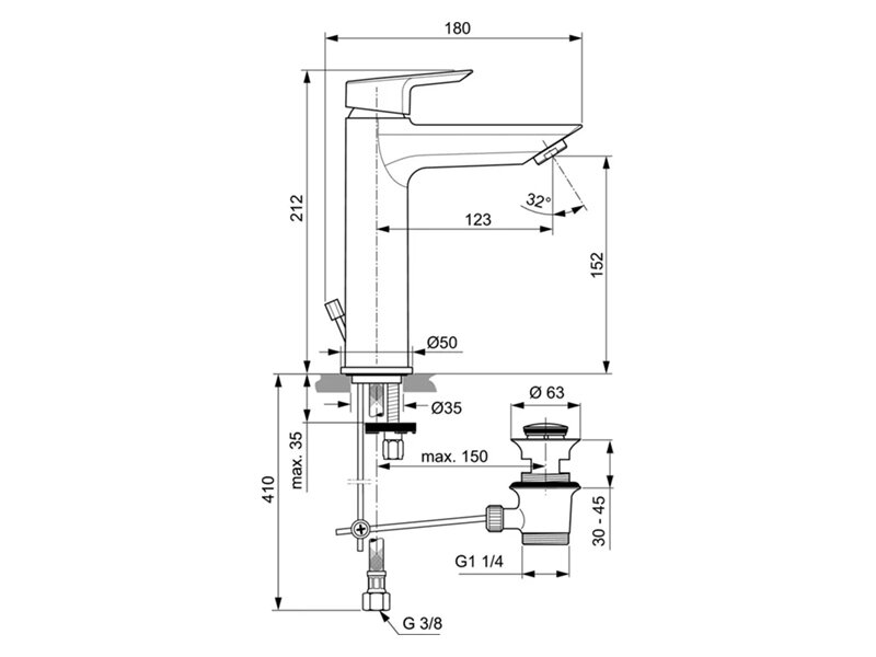 Смесител за мивка Tesi Grande - Ideal Standard OUTLET 2