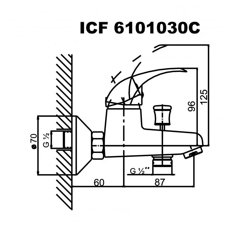 Смесител за вана/душ ICF 6101030C Оливия - Inter Ceramic OUTLET 2