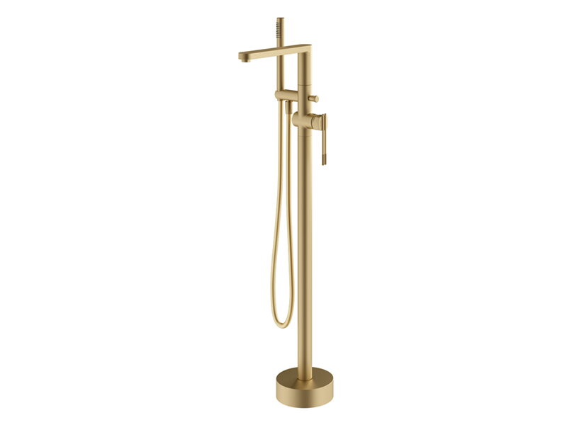 Стоящ смесител за вана с душ Dual Satin Gold - Mariner Rubinetterie