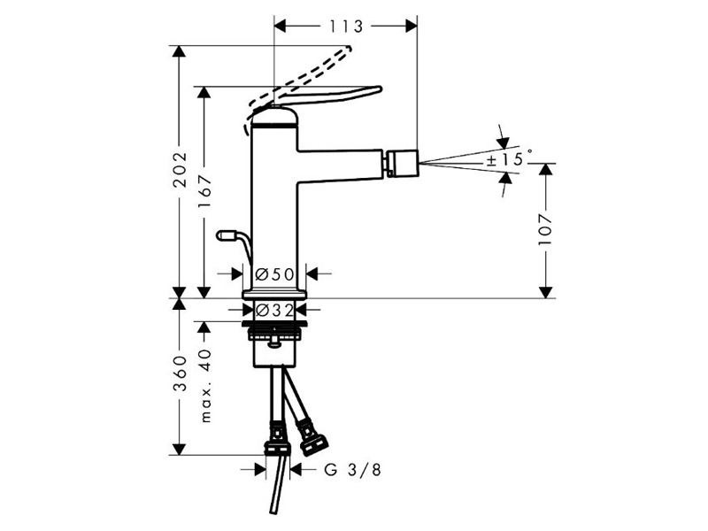 Смесител за биде Archivio Stainless Steel Optic - Axor
