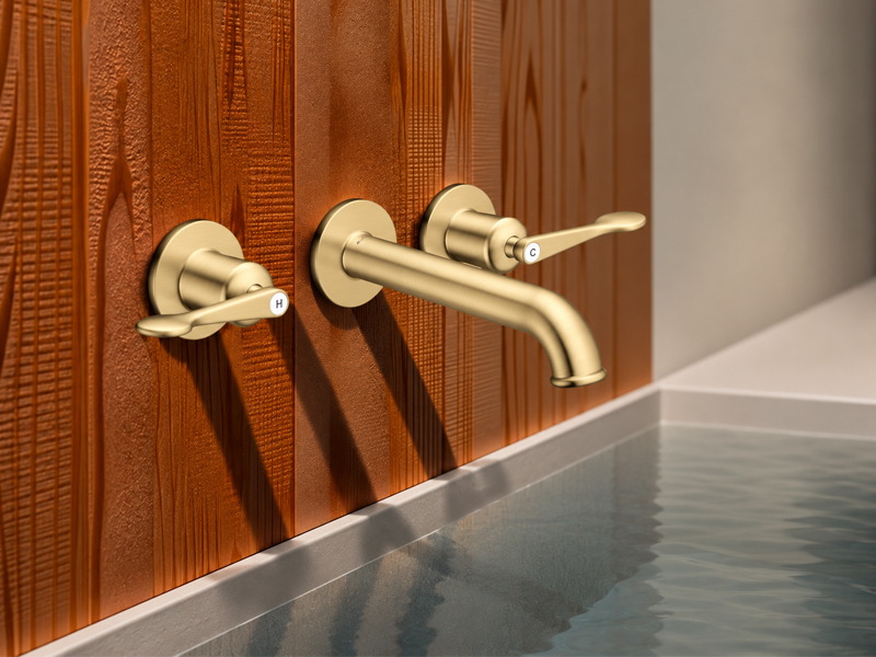 Тридупков смесител за мивка Archivio Brushed Brass - Axor 6