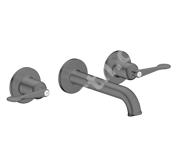 Тридупков смесител за мивка Archivio Brushed Black Chrome - Axor