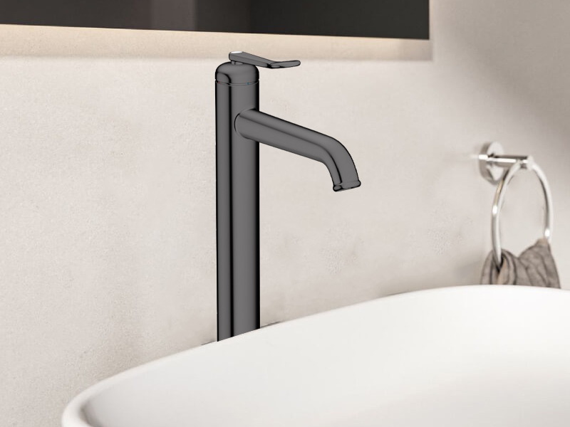Висок смесител за мивка Archivio Polished Black Chrome - Axor 4