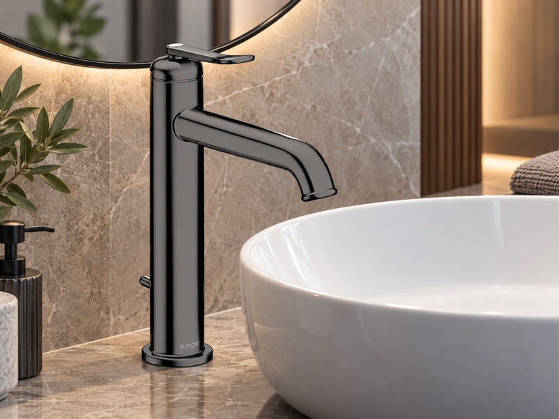 Висок смесител за мивка Archivio Polished Black Chrome - Axor 4