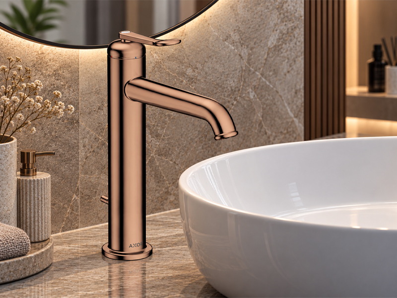 Висок смесител за мивка Archivio Polished Red Gold - Axor 4