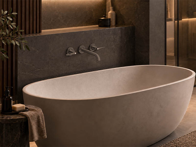 Тридупков стенен смесител за вана Archivio Polished Black Chrome - Axor 6