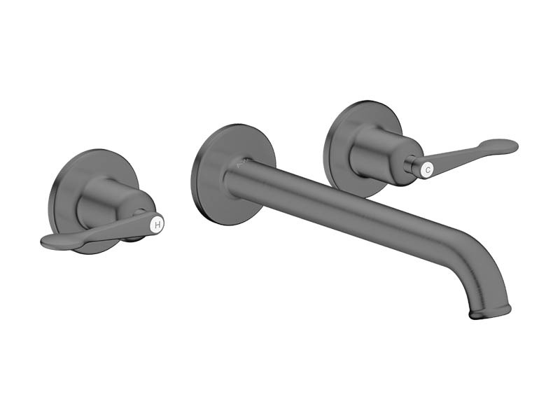 Тридупков стенен смесител за вана Archivio Brushed Black Chrome - Axor