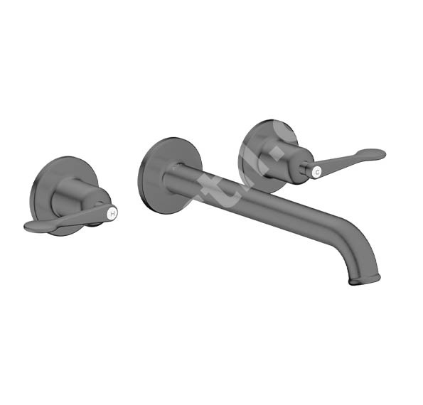 Тридупков стенен смесител за вана Archivio Brushed Black Chrome - Axor