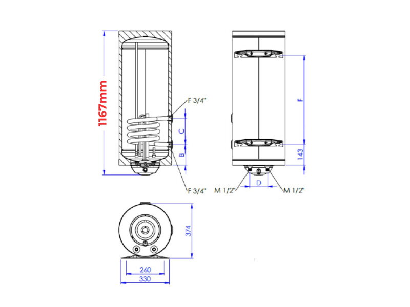 Електрически комбиниран бойлер Combi 100 Л - Tedan